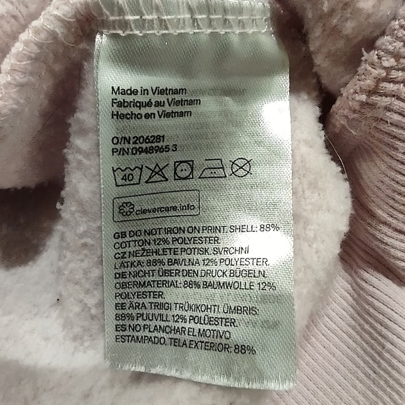 H&M Justin Bieber Light Pink Relaxed Fit Sweatshirt Changes 2020 Size XS - Picture 8 of 11